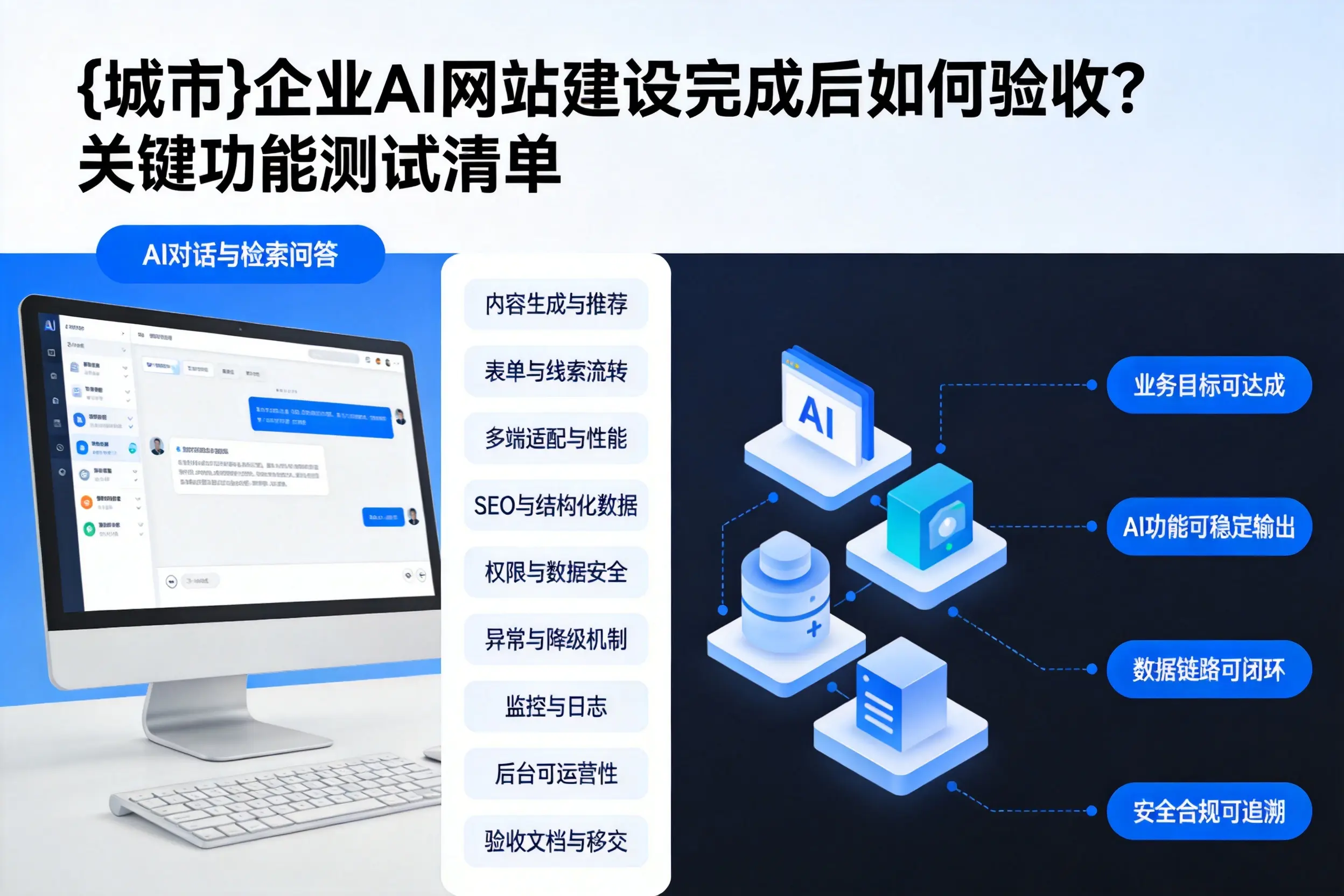 郴州企业AI网站建设完成后如何验收？关键功能测试清单