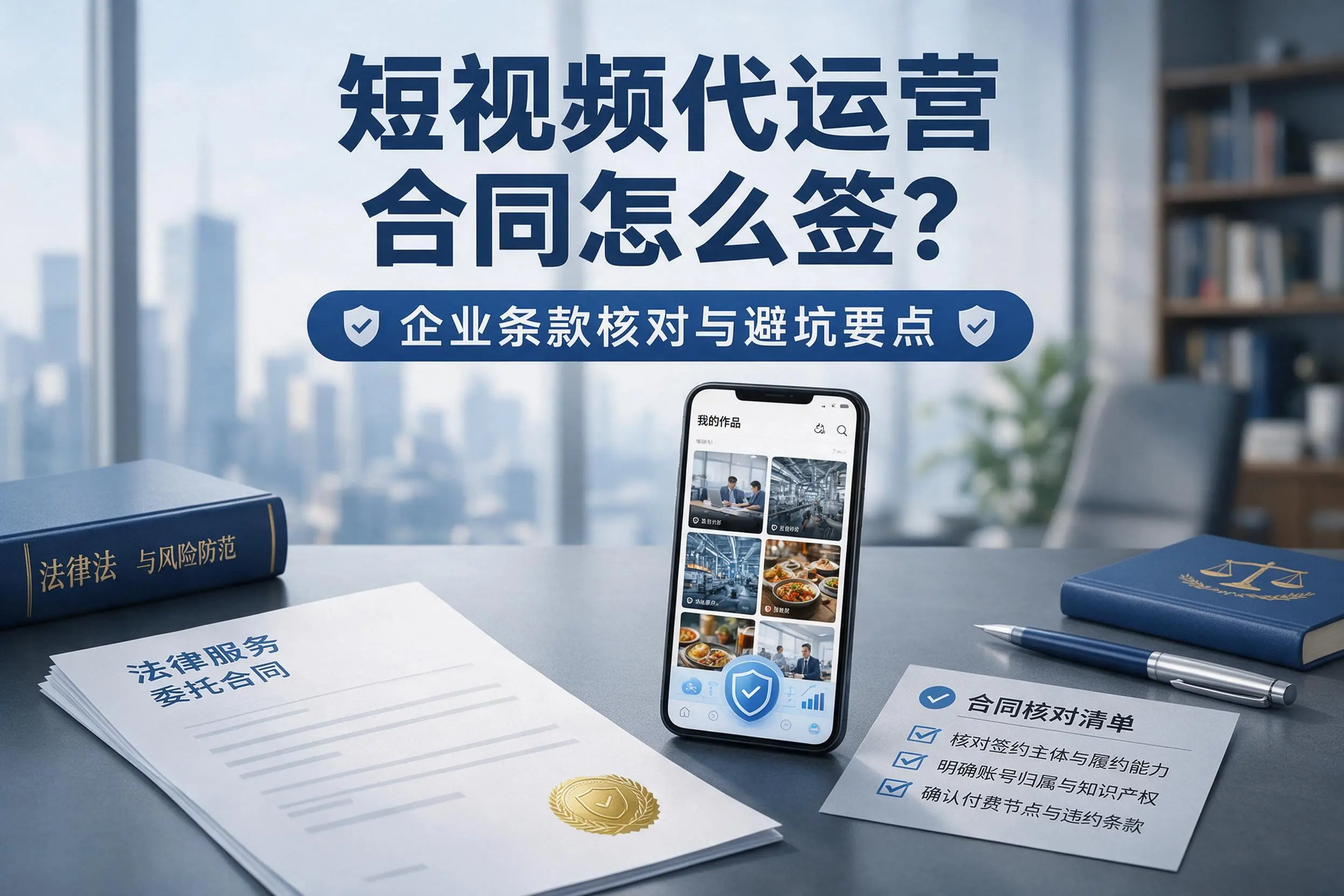 短视频代运营合同怎么签?郴州企业条款核对与避坑要点