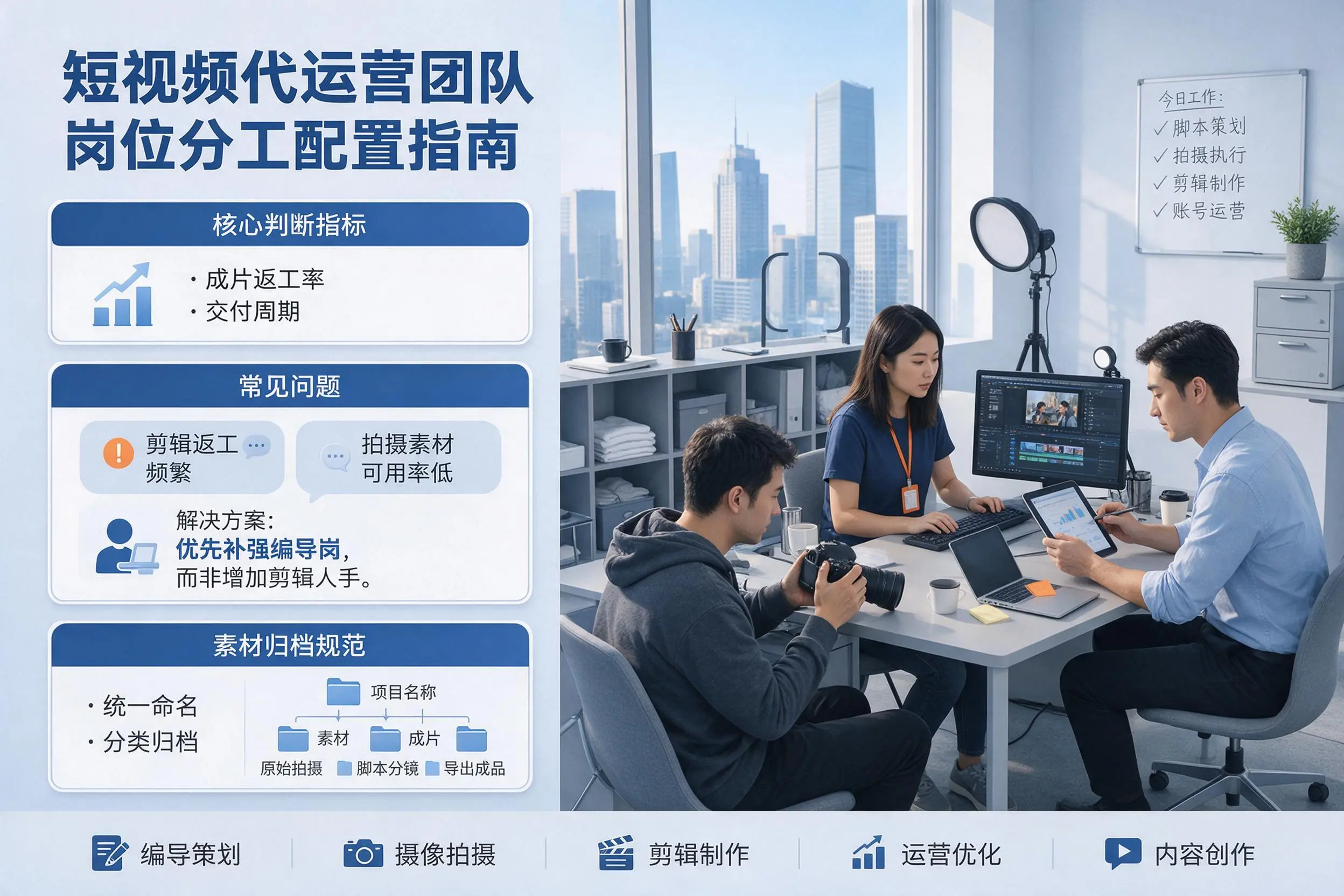 短视频代运营团队如何配置?郴州企业岗位分工科普说明