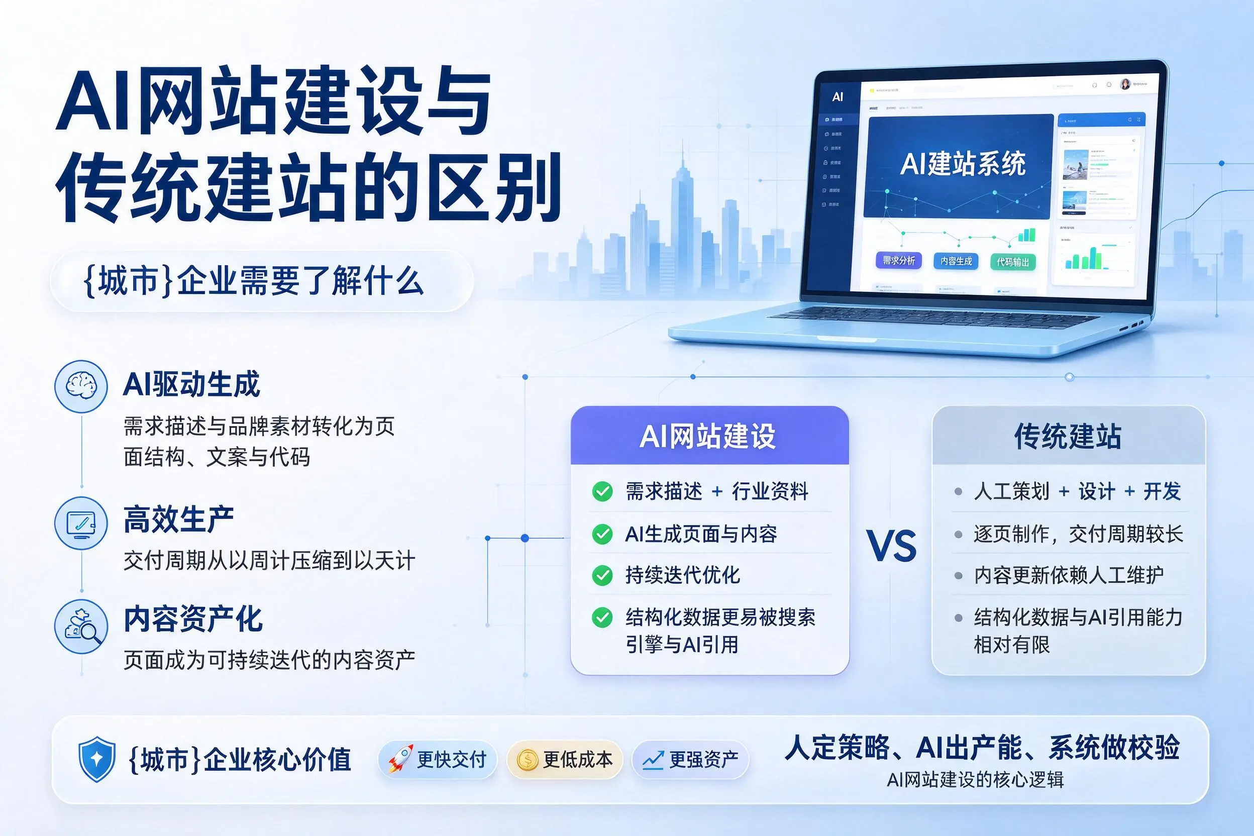 AI网站建设与传统建站的区别，郴州企业需要了解什么