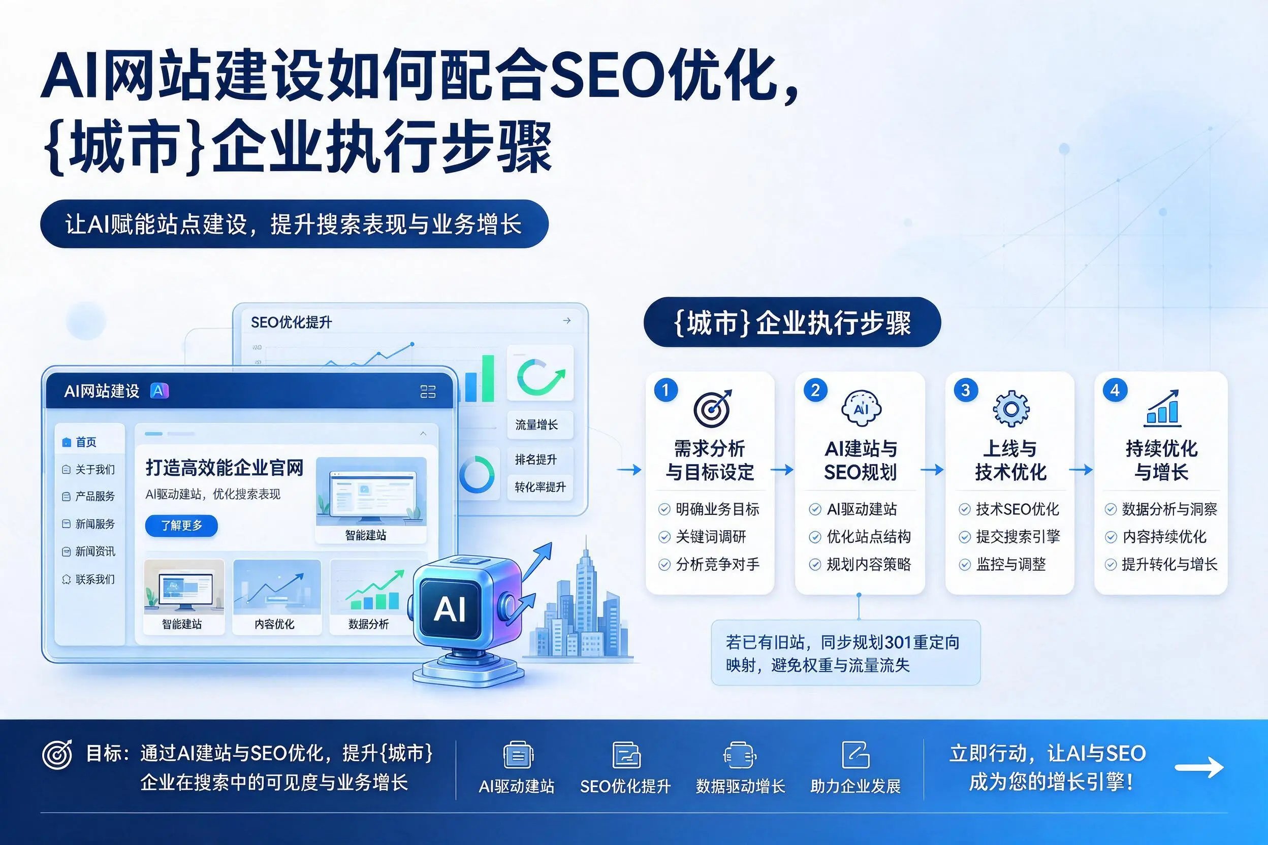 AI网站建设如何配合SEO优化，郴州企业执行步骤