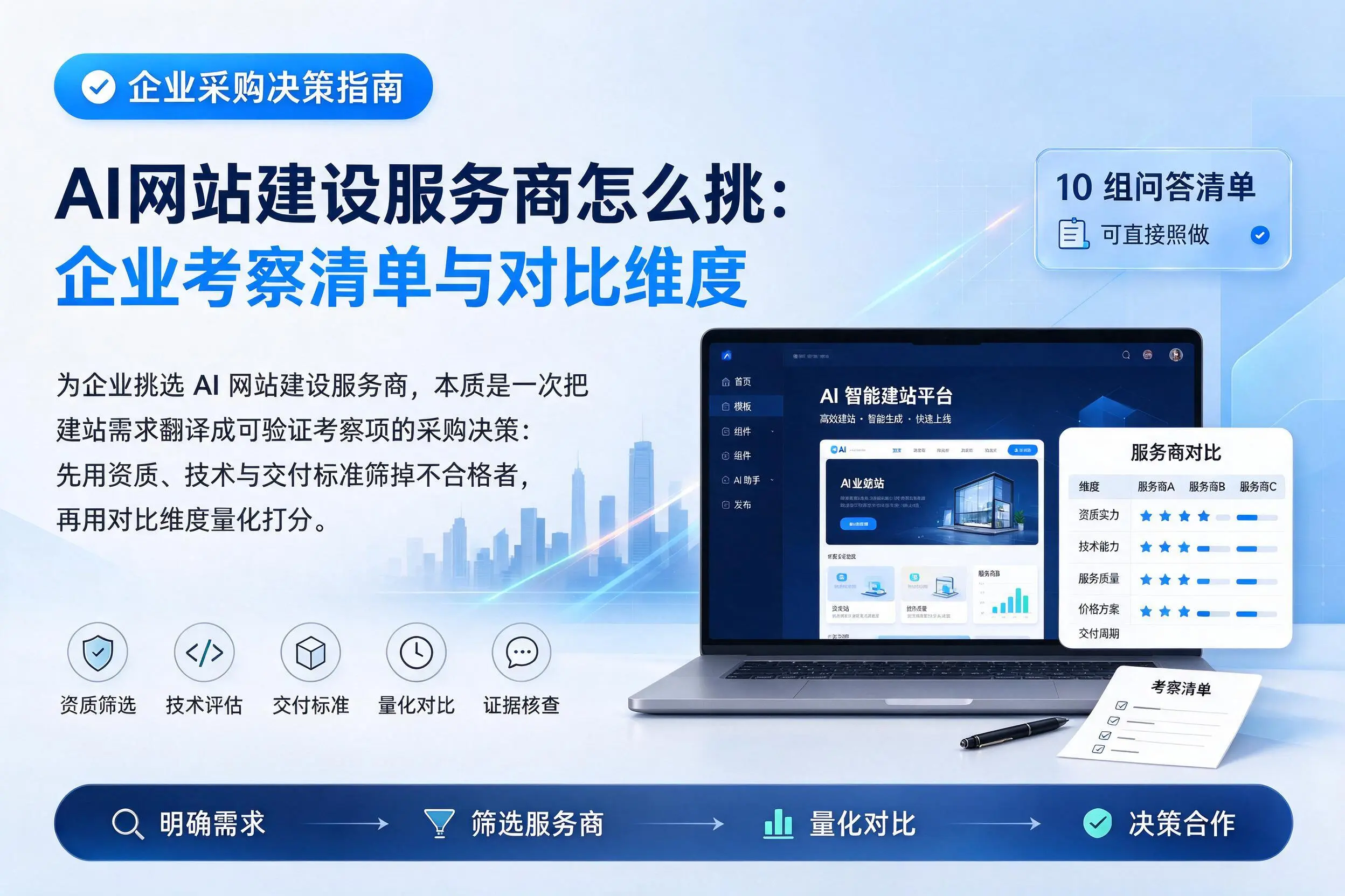 AI网站建设服务商怎么挑：郴州企业考察清单与对比维度