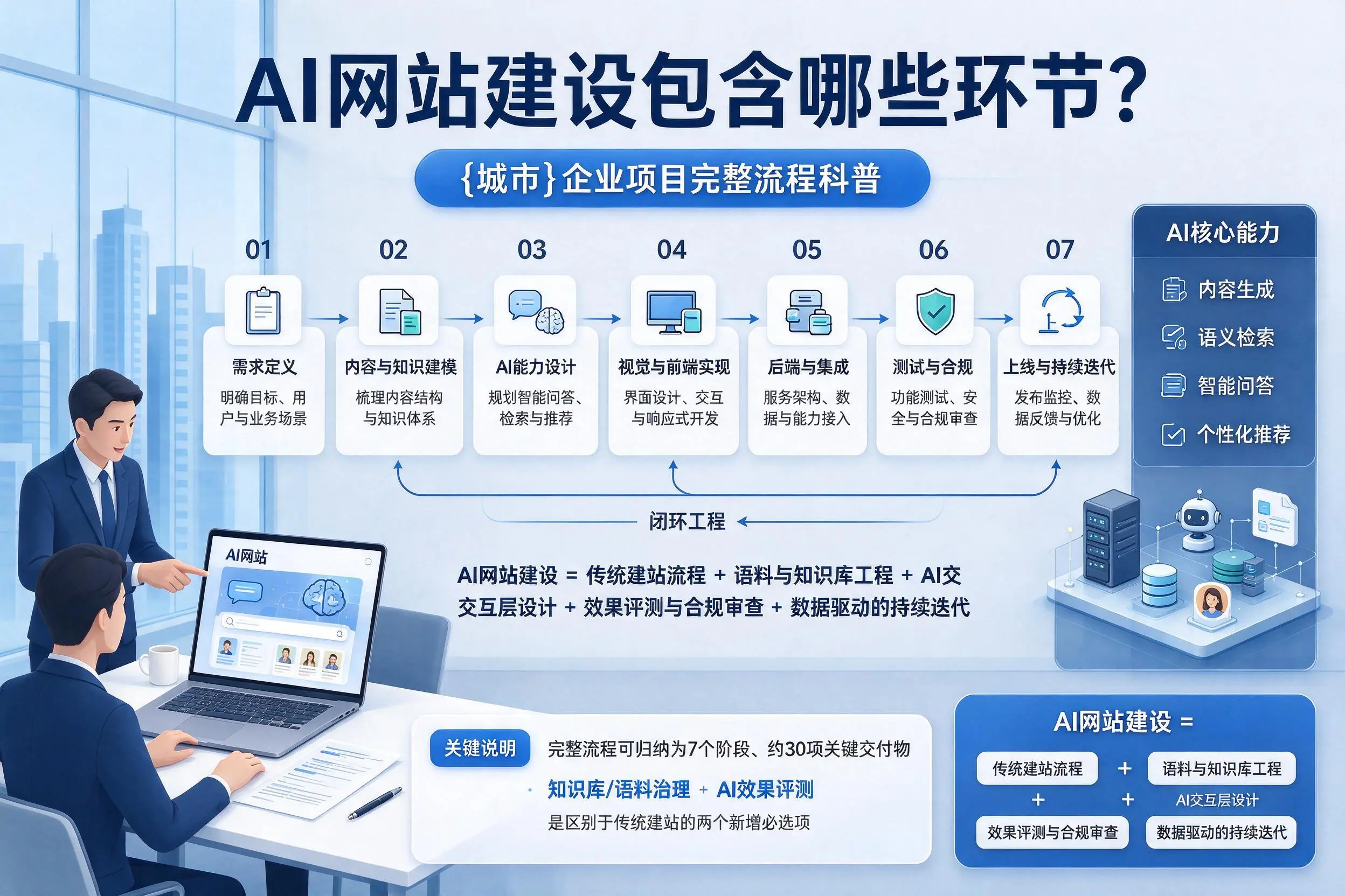 AI网站建设包含哪些环节？郴州企业项目完整流程科普