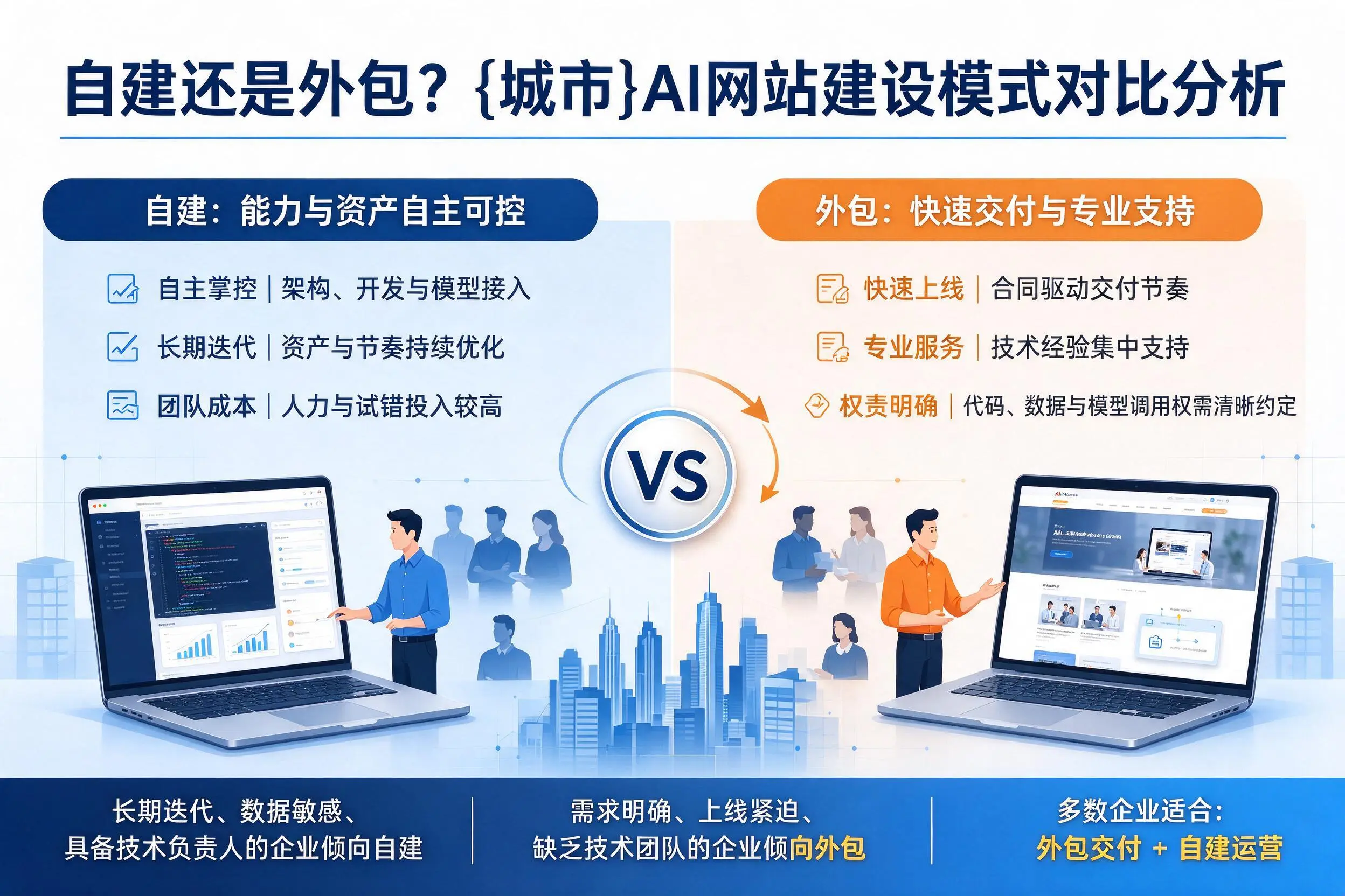 自建还是外包?郴州AI网站建设模式对比分析